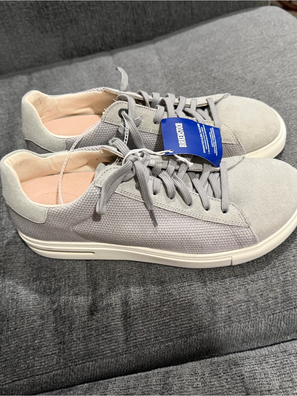 Birkenstock Bend Low Whale Gray Suede Textile Sneakers EU 42 Men 9 Women 11 NWT
